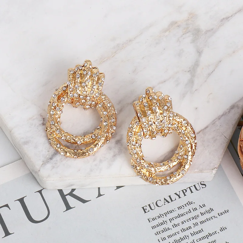 HYSECMAO винтажные геометрические металлические серьги нового дизайна для женщин