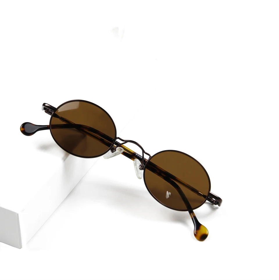 Trendige kleine ovale Sonnenbrille aus Metall für Damen, 2025, Herrenbrille, Punk, Vintage, Y2K, Designer, blendfreie Sonnenbrille für Damen – Detail 10