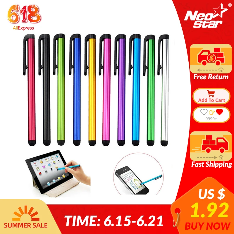 

10pcs/lot Capacitive Touch Screen Stylus Pen For IPad Air Mini 2 3 4 For IPhone 4s 5 6 7 Samsung Universal Tablet PC Smart Phone