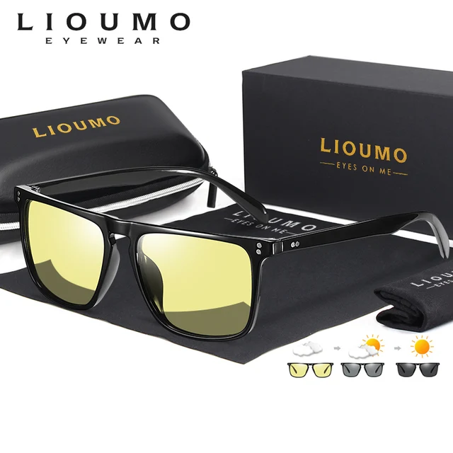 Brand Rivet Square Photochromic Sunglasses Men Polarized Women Driving Sun Glasses Day Night Vision Anti-Glare zonnebril heren 2