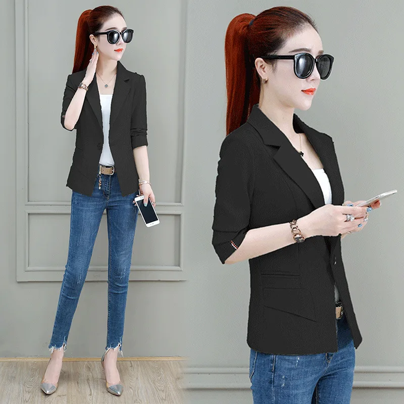 

Short Small Suit Women's 2019 Spring And Autumn New Style Casual 30-Year-Old Coat Korean-style Tops Autumn Clothing Versatile Su