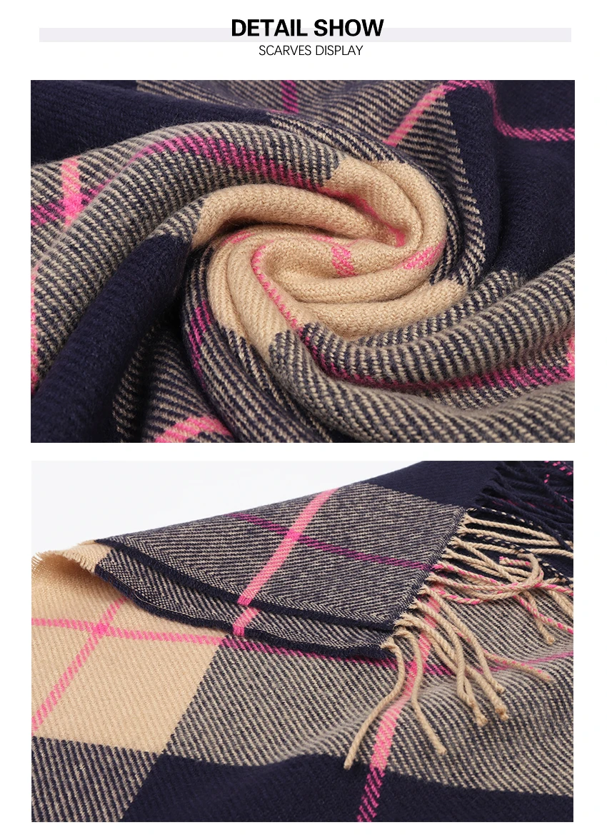 Châle à Carreaux En Cachemire Pour Femme
