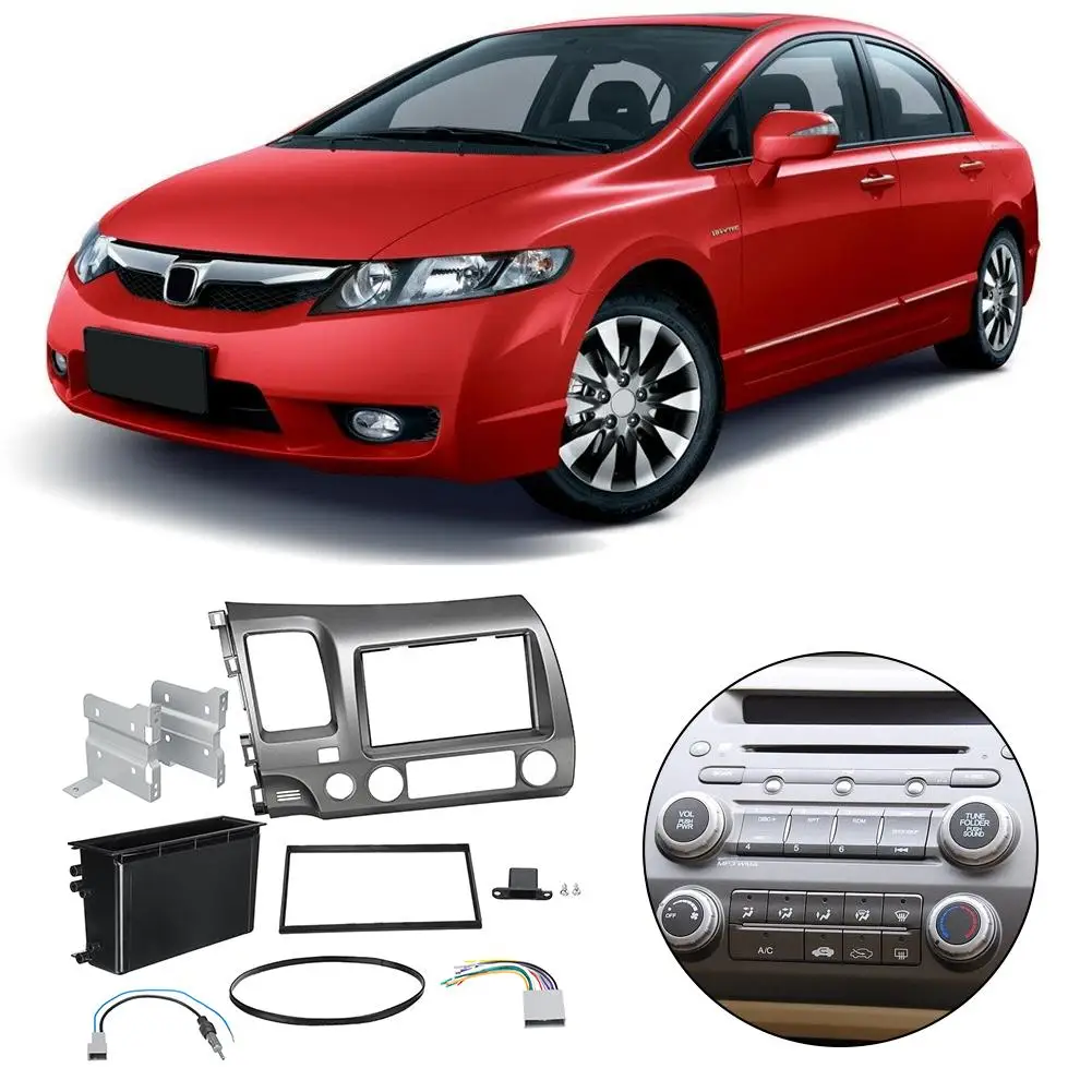 Для Honda Civic 06-11 Автомагнитола стерео Taupe левая Пептидная навигационная панель Лицевая рамка жгут проводов с CD коробкой автомобильный Радио стер