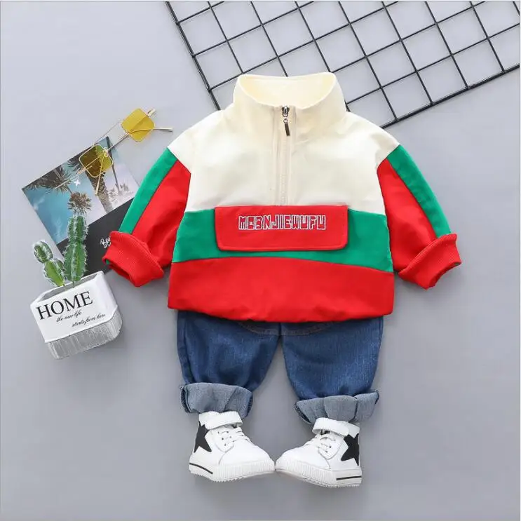 Spring Autumn Baby Boy Girl Clothing Children Fashion Clothes Kid Cotton Leisure Sport T-shirt Pants 2 Pcs/Set Toddler Tracksuit | Детская