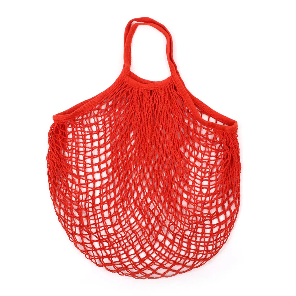 Red Сумка из сетчатой ткани для покупок, Трикотажная хлопковая Сумка-тоут, сумка для покупок - Цвет: Red