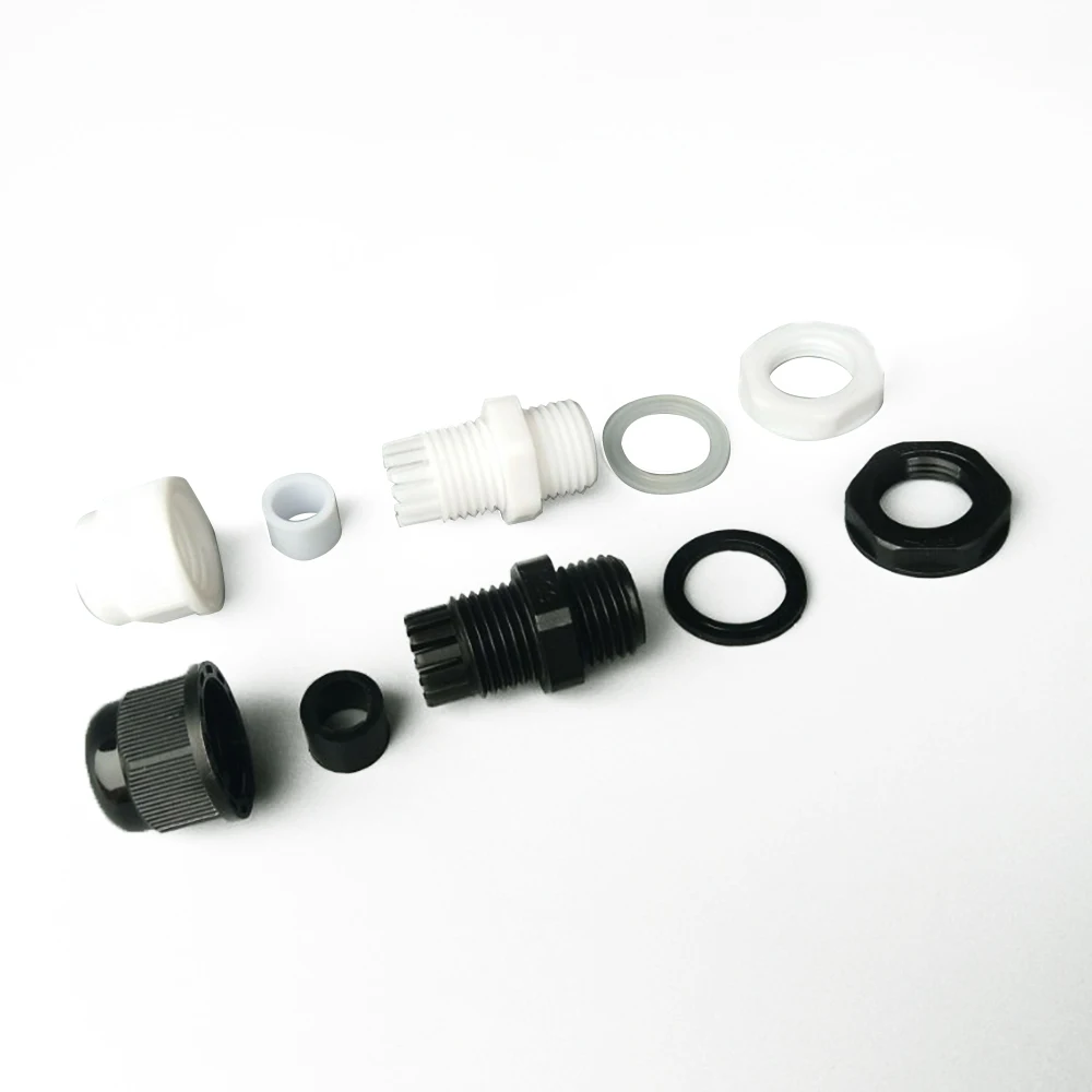 10PCS PG9 Cable Waterproof Connector Plastic Nylon Cable Fixed Head