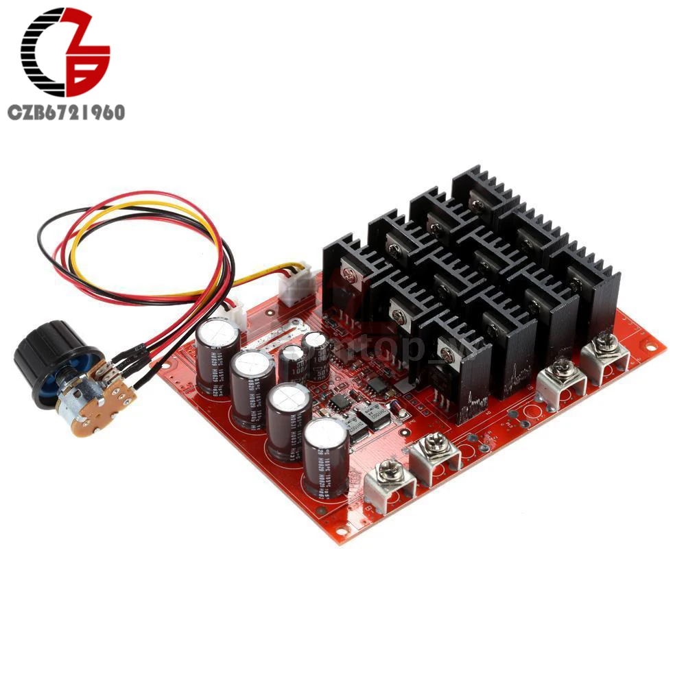 PWM DC контроллер скорости двигателя 10-50 в 60A высокой мощности HHO RC PWM драйвер контроллера Модуль 12 В 24 в 48 в 3000 Вт удлинитель Переключатель на кабеле