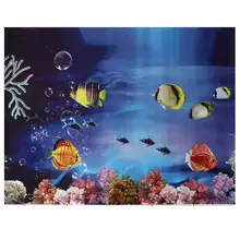 3D аквариум задний фон для аквариума наклейка клей обои аквариумный, декоративный картины, фон Декор изображения(40X52 см