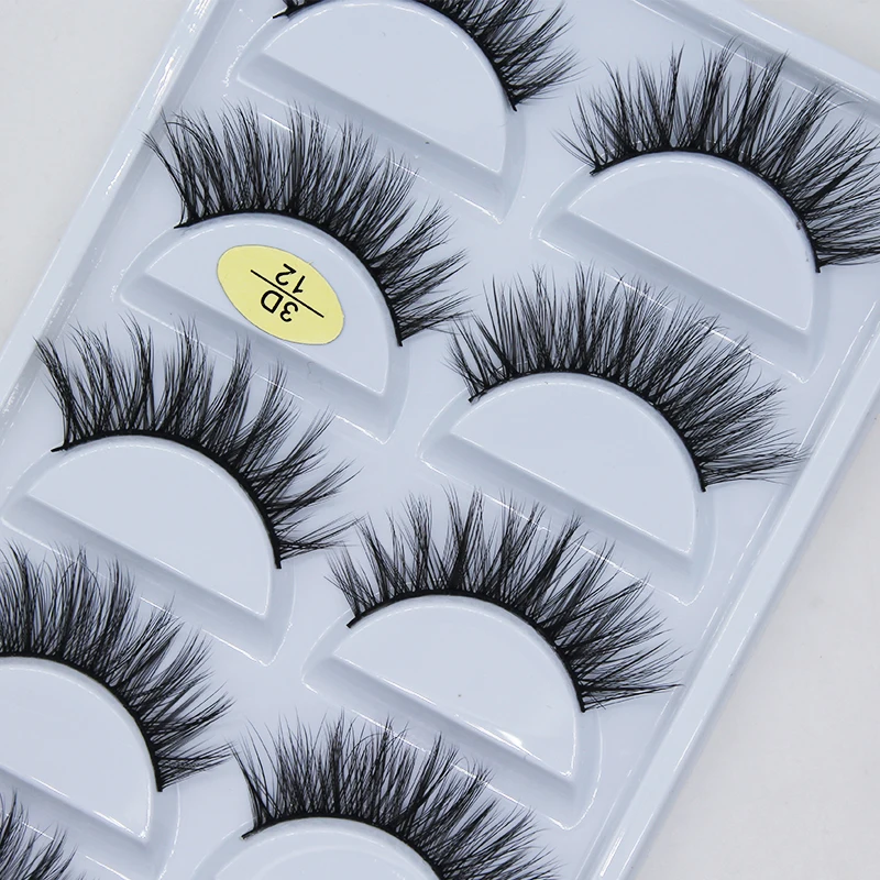 3D false eyelash professionals soft eyelash extension 5 pairs 3D 5P12