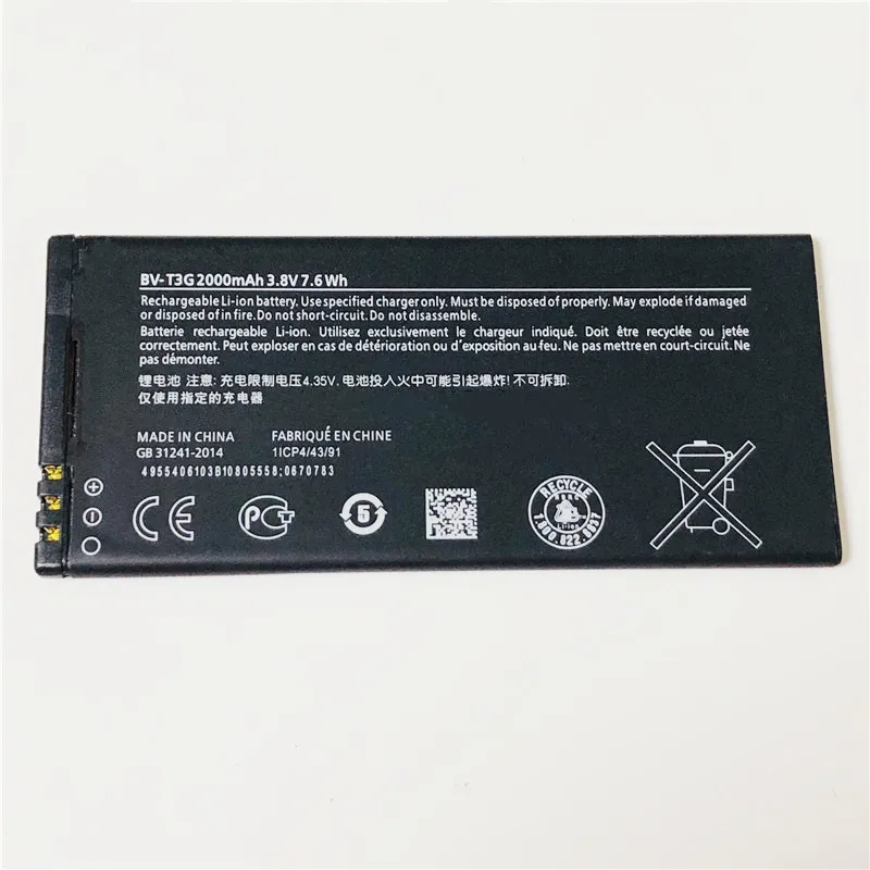 3 8 V 2000 мА/ч BV T3G для Lumia650 RM 1152 1154 аккумулятор мА/ч. акумуляторная батарея Batteria