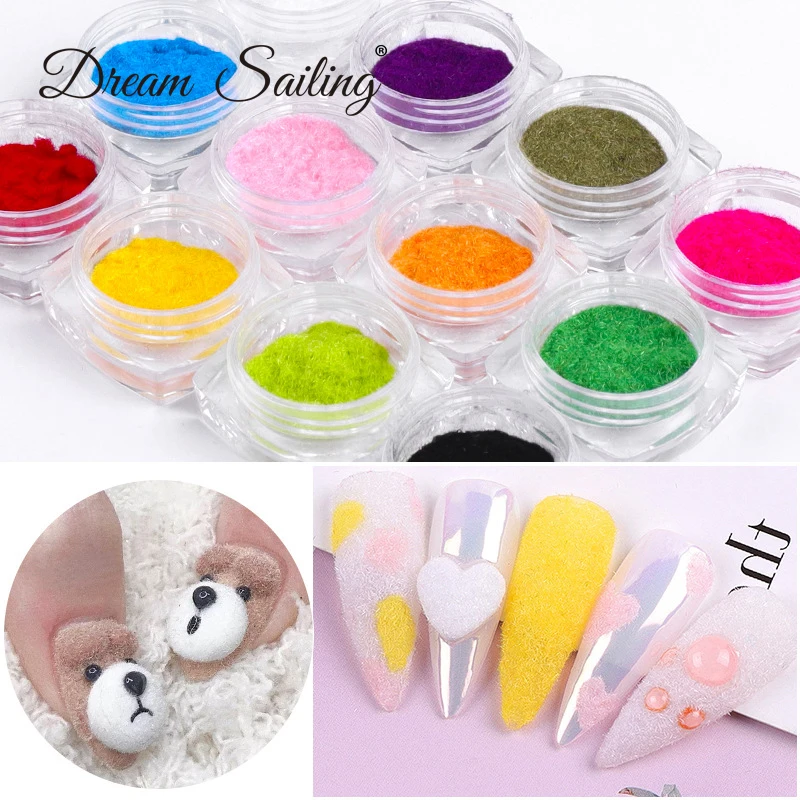 

12 Color/Set Velvet Nail Glitter Polish Nail Art Powder Pigment Flocking Velvet Pigment For Nails DIY Decoration Tips Manicure