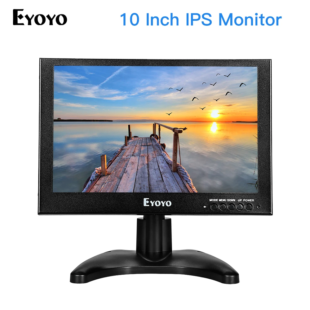 

EYOYO 10" TFT LCD IPS HD LCD Monitor 1280*800 VGA Video Audio HDMI Monitors for CCTV Security Surveillance Screen Display
