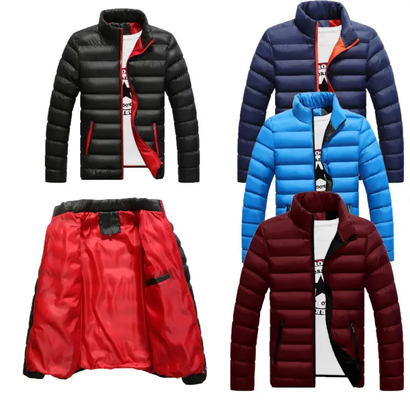 Winter Jacket Men New Cotton Padded Thick Jackets Parka Slim Fit Long Sleeve Quilted Outerwear Clothing Warm Coats