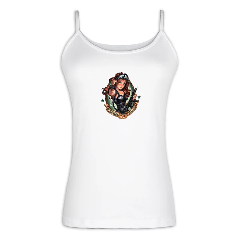 jfSingletS1290W Покерное тату девушка не может коснуться этой топики Ретро Татуировка девушка токсичный Лотос дамы сексуальный жилет Singlet хлопок бретельки Топы на бретельках подарок - Цвет: jfSingletS1290W
