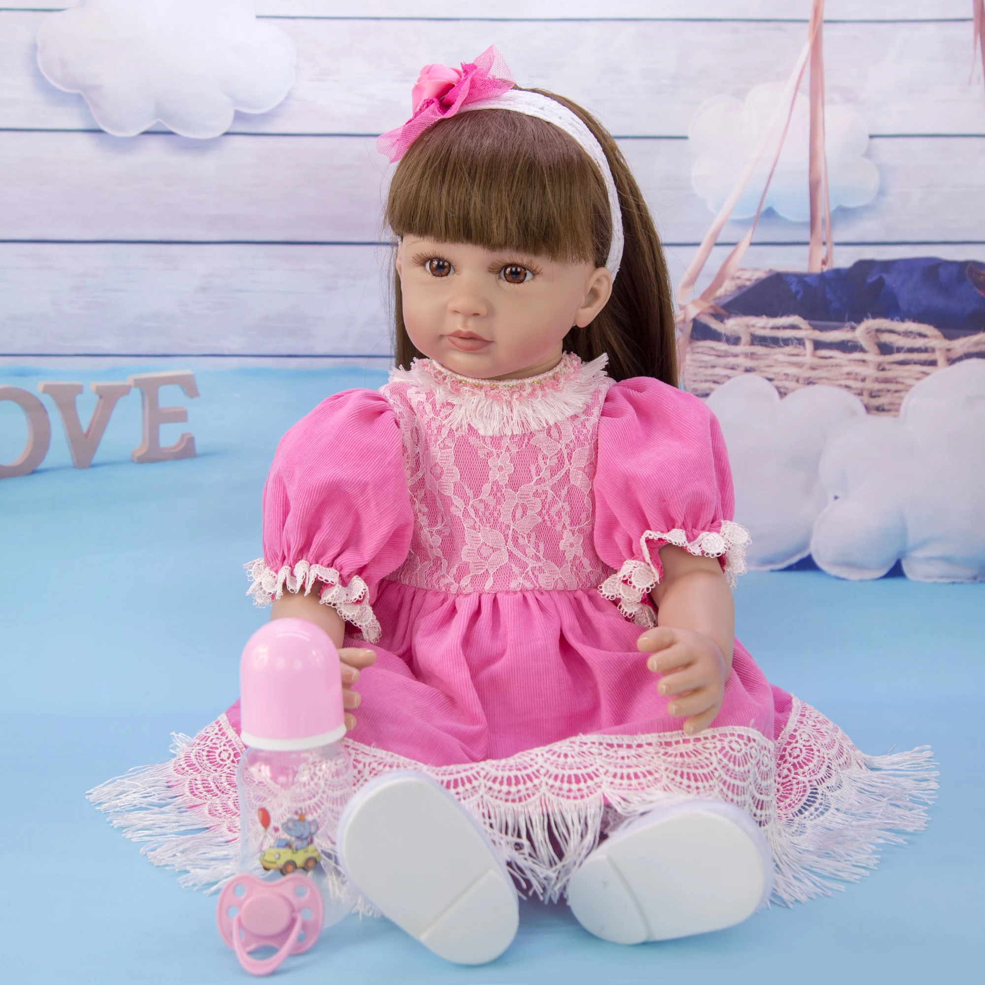 KEIUMI Фэнтези Reborn Boneca 60 см по-настоящему как принцесса виниловая ткань тела набивная 24 дюймов Кукла Reborn Baby для детей на день рождения Рождественский подарок