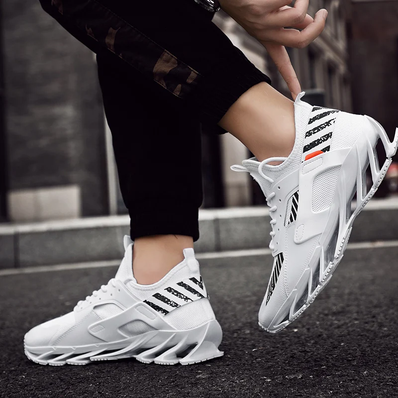 

Man's Running Shoes Blade Bottom Shock Absorption Men Sneakers Breathable Lightweight Fashion Sport Trainers Footwear
