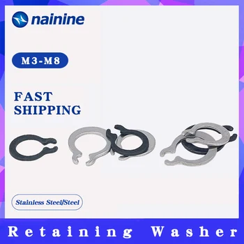

[M3 M4 M5 M6 M8] DIN471 GB894 Gourd Type Washer 304 Stainless Steel C-type Elastic Ring External Circlip Snap Retaining A071