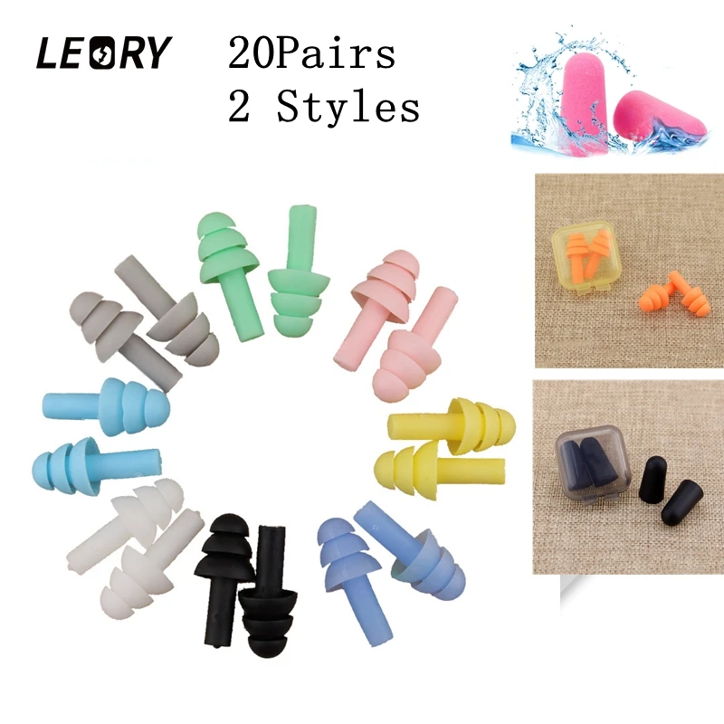 

LEORY 20Pairs Earplugs Soft Silicone Noise Reduction Foam Reusable Ear Plugs Noise Reduction Protective for sleep slow rebound