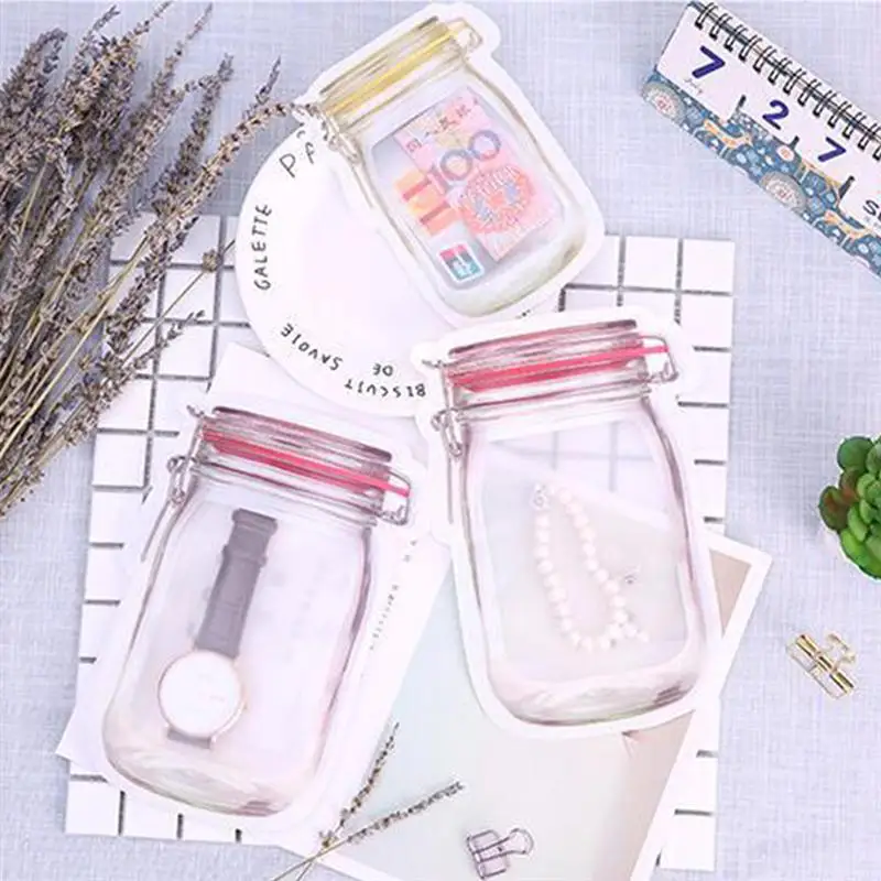 10 шт. Mason Jar шаблон relosable самоклеющиеся Ziplock обрабатывать сумки герметизация сумка для хранения продуктов для конфеты, печенье, закуска гайка