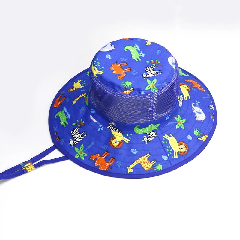 

Summer Hat Boy Bucket Hats Sun Beach Wide Brim String Breathable UV Protection Outdoor Accessory For Toddlers Teenagers Swimming