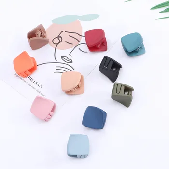 

1pc Korean Fashion Design Women Hair Claw Solid Color Hair Crab Retro Square Scrub Hair Clips 2020 New Arrival