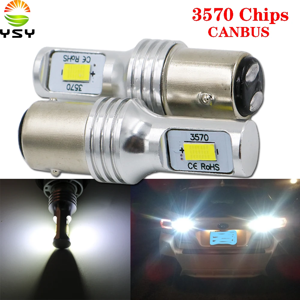 YSY 2x супер яркий T20 7440 BA15S W21W Автомобильный светодиодный ламп парковки обратный конец фара тормозной фонарь указателя поворота Canbus Белый