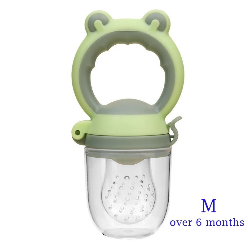 Green M Детское свежее питание, фруктовые овощные мельницы, Диспенсер, Детская Соска с героями мультфильмов, кормушка для сосков, детское пищевое устройство, инструмент для ухода, Безопасный инструмент, BPA бесплатно - Цвет: Green M