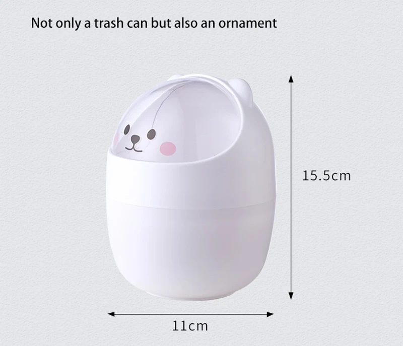 Rocking Lid Design Multifunctional Storage Bin Cute Desktop Cartoon Mini Trash Can Creative Decoration Home Daily Necessities