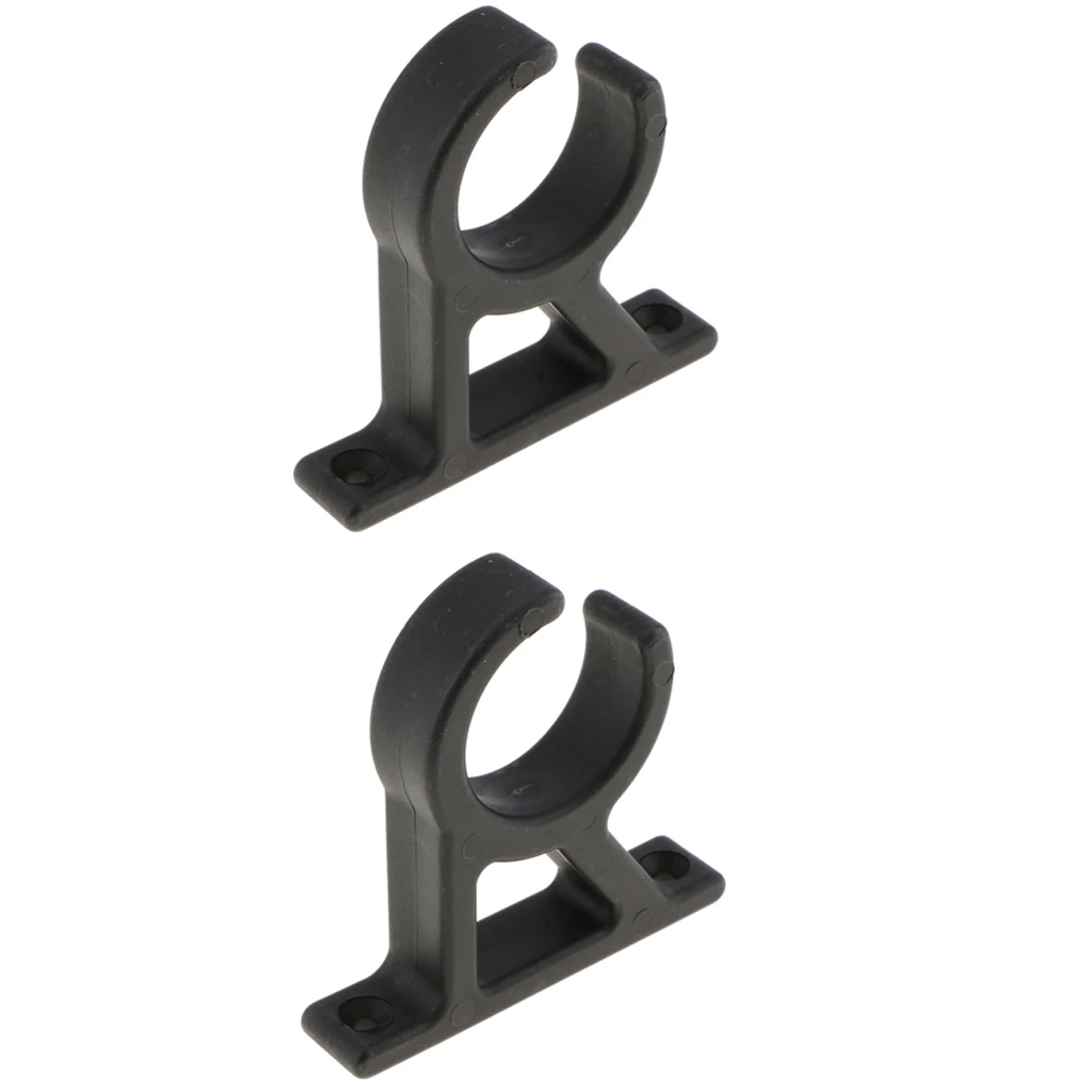 2pcs C-Shape Boat Hook Ladder Clamp Holder Bracket Clips Fit for 1-3/4 inch Ladders Tube, Black