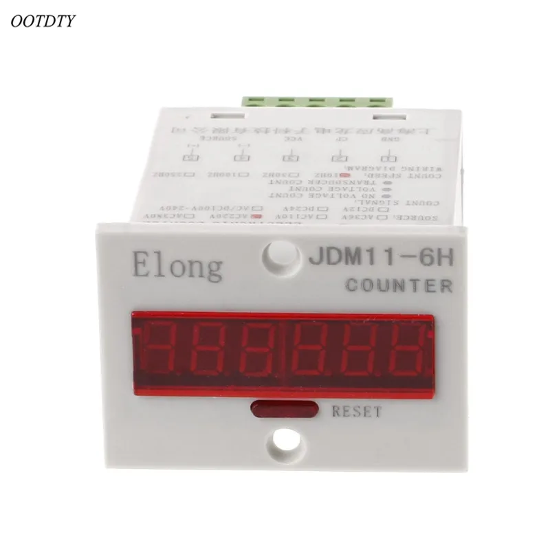 OOTDTY 6-знака после запятой Дисплей электронный счетчик JDM11-6H 0-999999 подсчета с функцией запоминания при выключенном питании