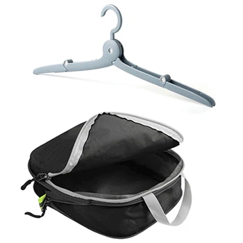 

3 Pcs Compression Packing Travel Luggage Organizer Black & 10Pcs Folding Hanger Multi-Functional Hanger(Blue)