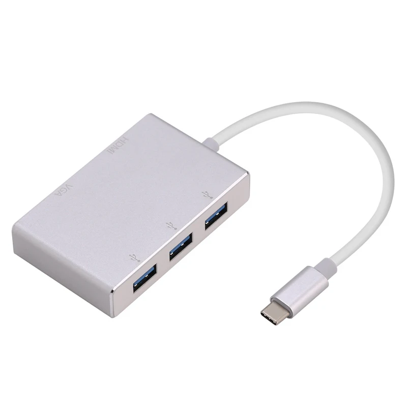 5-в-1 Тип c на hdmi+ vga+ USB3.0 многофункциональный конвертер для Macbook для samsung S8