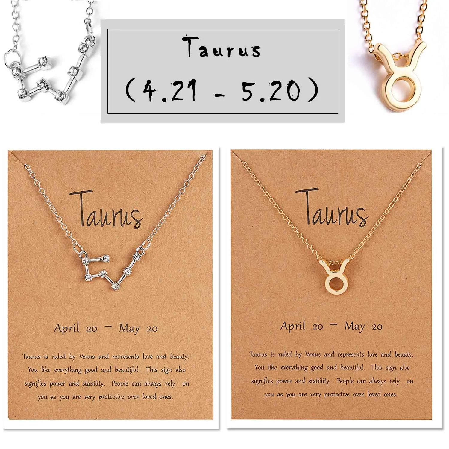 Taurus Rinhoo 12 Созвездие зодиака знак ожерелье для женщин золото серебро ювелирные изделия Leo Libra Aries кулон Велосипедный спорт астрологическое ожерелье - Окраска металла: Taurus