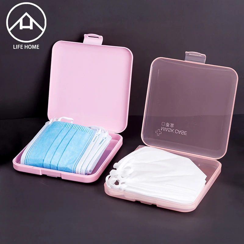 

KN95 Mask Storage Case Box Cover Pink Green Box Masks Cute To Store Safe Germproof Save Delicate Saves Mask Practical Face Gaine