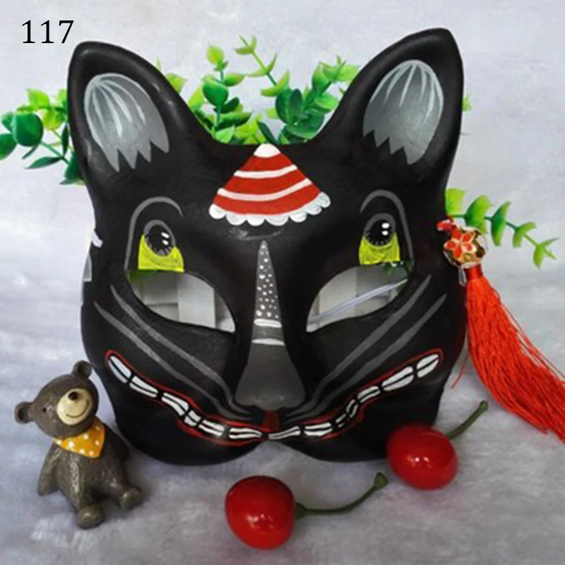 Anime Mask 117 Ручная роспись ПВХ половина лица лиса маска для косплея шоу на сцене танцы вечерние Хэллоуин прямая трансляция видео съемки реквизит - Цвет: Anime Mask 117