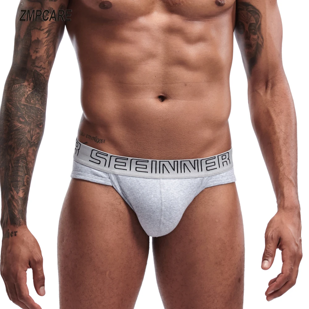 

Mens Sexy Panties Seeinner Cotton Homme Briefs Mens Sexy Underwear Slip Man Bikini Ropa Interior Solid Colors cuecas masculinas