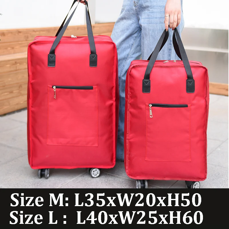 Large Capacity Universal Wheel Travel Bag Abroad Study Oxford Cloth Folding  Rucksack Airplane Luggage Storage Suitcase New X49c - Rolling Luggage -  AliExpress