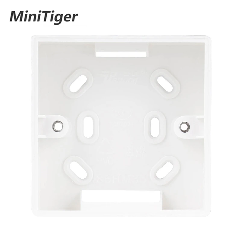 TLINK стандарт ЕС/Великобритания 1 банда 1 способ только Сенсорная Функция сенсорный выключатель белая кристальная стеклянная панель сенсорный выключатель настенный светильник - Цвет: Mount Box-9