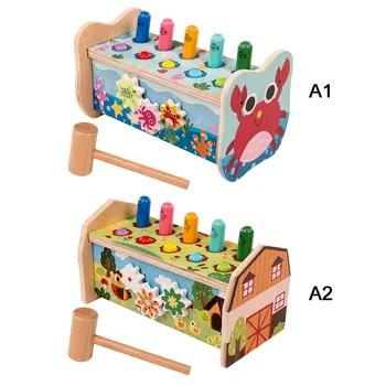 

Children Playing Hamster Game Toys Wood Hammering Ball Box for Early Learning Give Children Best Enlightenment Toy Gift