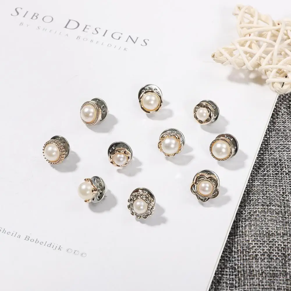 Очаровательная жемчужная Стразы круглая брошь PU кнопка воротник кардиган шаль