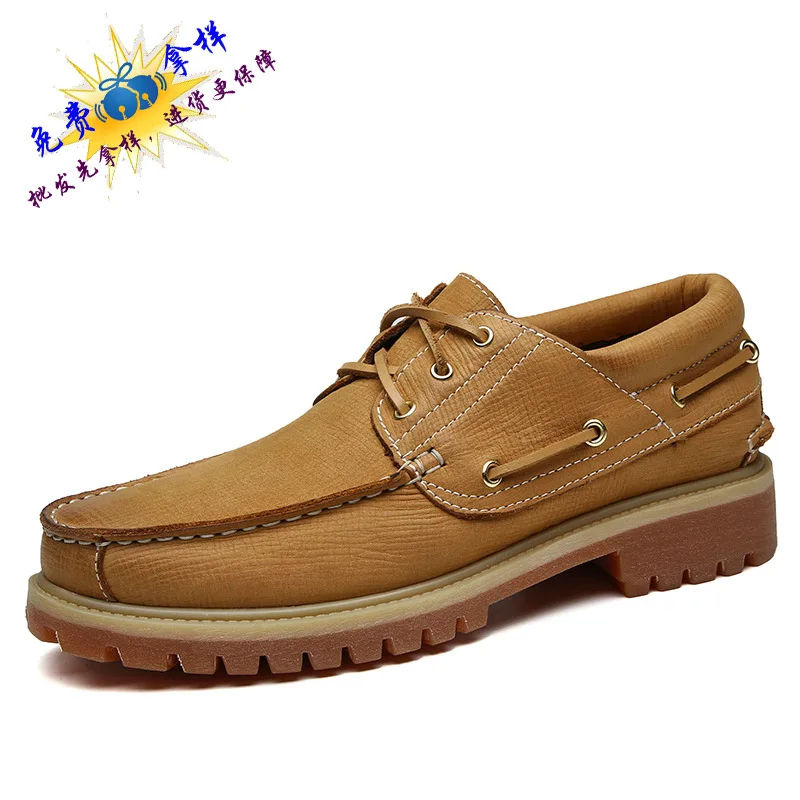 Autumn New Style Lace-up Handmade Sewing MEN'S Shoes Comfortable Fashion Casual Leather Shoes T666 First Layer of Leather L