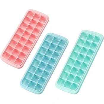 

Ice Square Trays 3 Pack, Ice Trays Silicone with Lids Stackable Flexible Safe Ice Square Molds and Dishwasher Safe