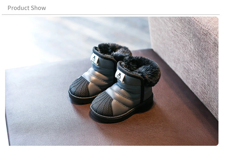 Зимние сапоги для маленьких мальчиков и девочек; теплые уличные детские сапоги; водонепроницаемые Нескользящие Детские плюшевые сапоги; обувь для младенцев