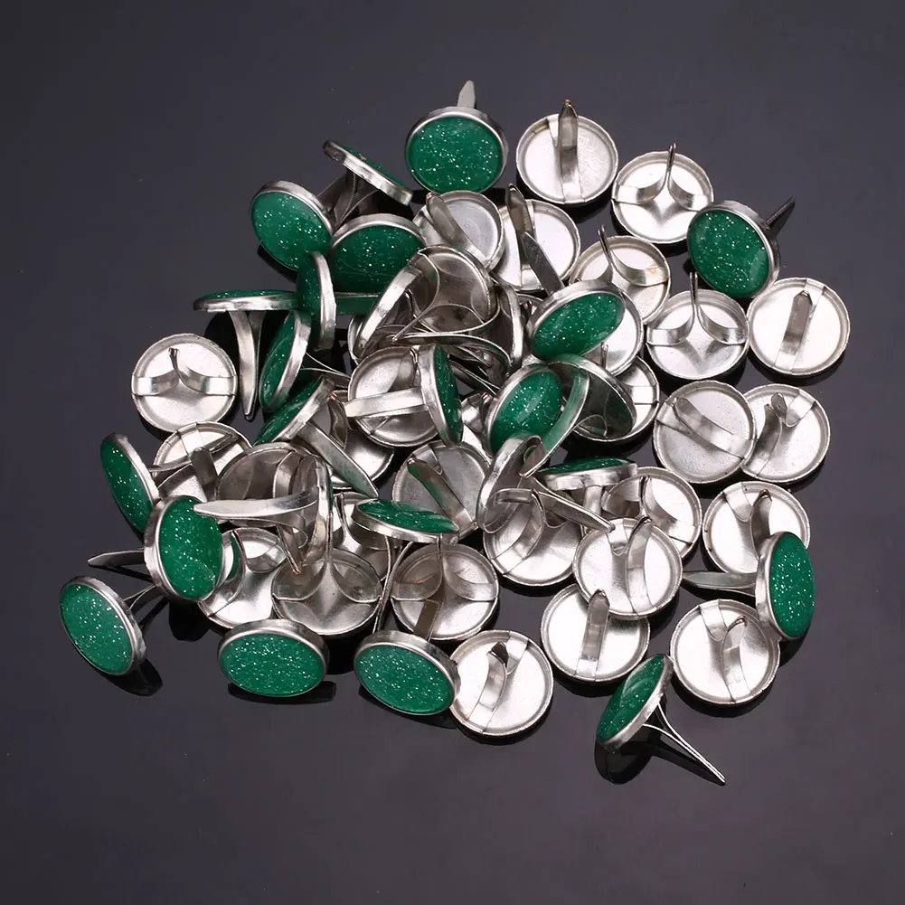Sequins green 50 шт круглая застежка для скрапбукинга с блестками гвозди Brads заклепки украшения - Цвет: Sequins green
