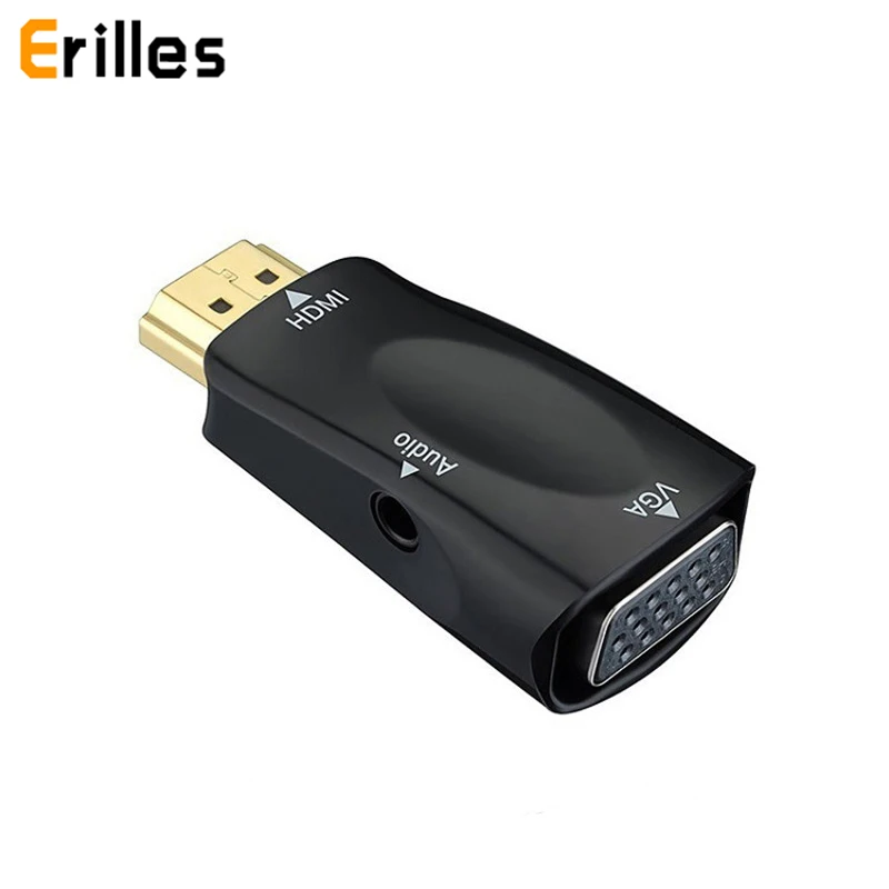 

HDMI to VGA Adapter Converter Male to Female with 3.5mm Audio AUX Jack Output for PS3 Xbox 360 PC Laptop HDTV 1080P