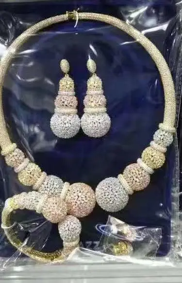 Accking роскошный 4 комплект ювелирных изделий серьги и ожерелье свадебный подарок, свадебное платье Вечерние ювелирные изделия