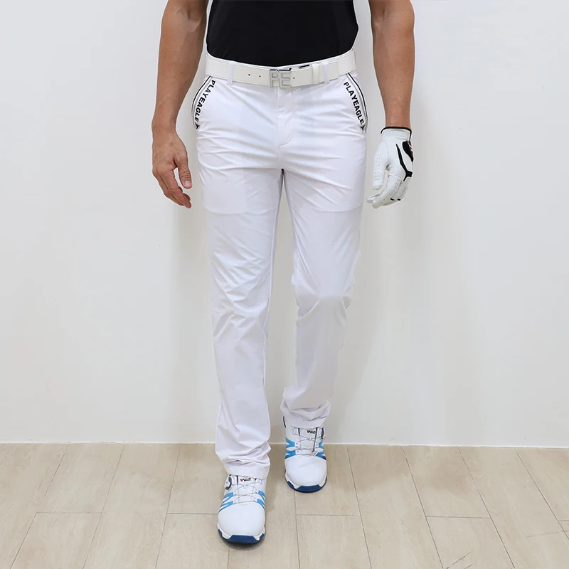 Tourna мужские длинные штаны для гольфа, мужские спортивные быстросохнущие PLAYEAGLE штаны для гольфа - Цвет: Белый