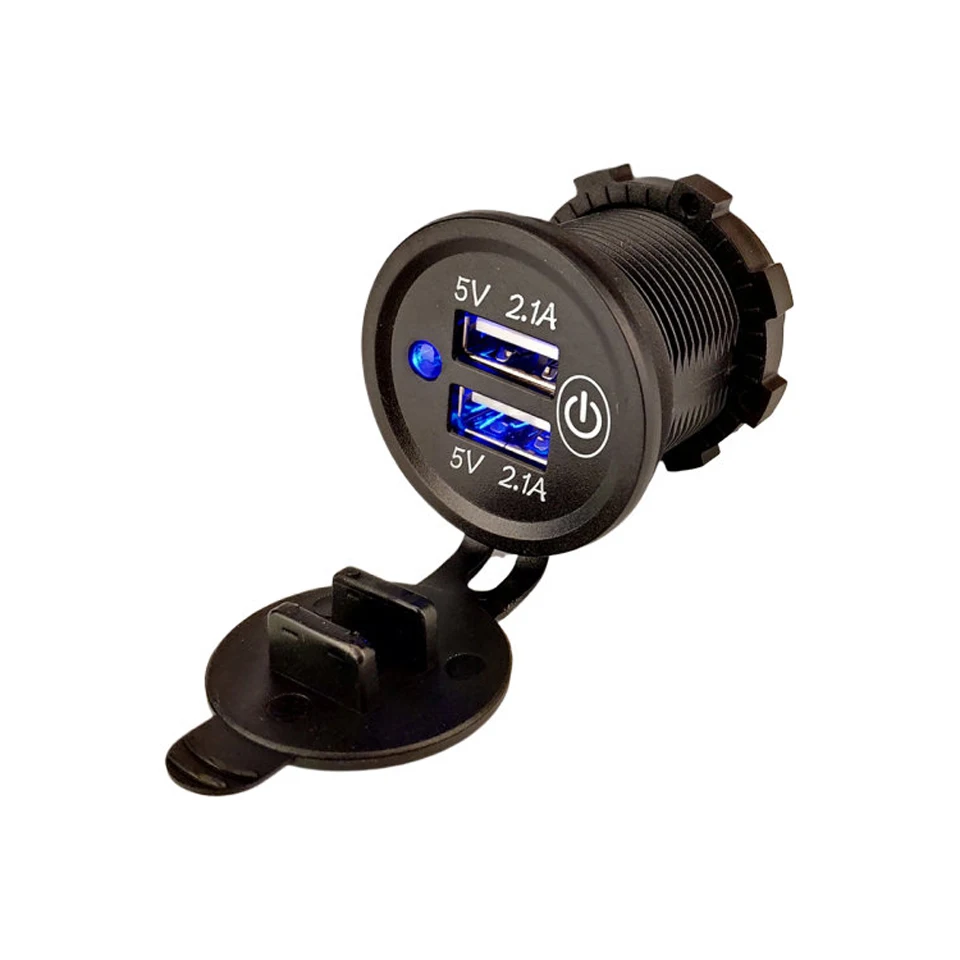 

Waterproof Power Outlet Auto Charger Digital Display Socket Adapter Car Motorcycle Durable Accessories Dual USB Mobile Phone