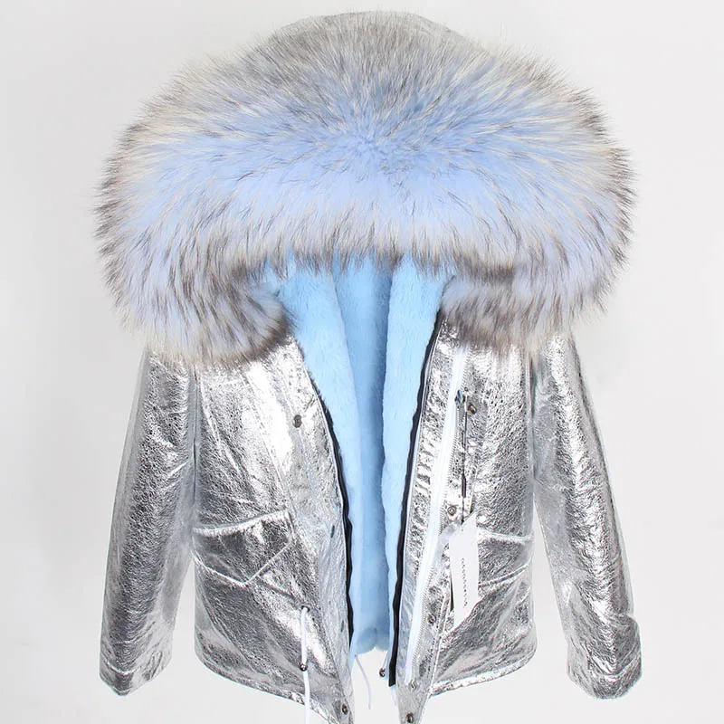 ММК, пальто из натурального меха, новая мода, Воротник из натурального Лисьего меха, зимняя женская одежда, съемная утолщенная куртка, короткое пальто из щуки - Цвет: 15
