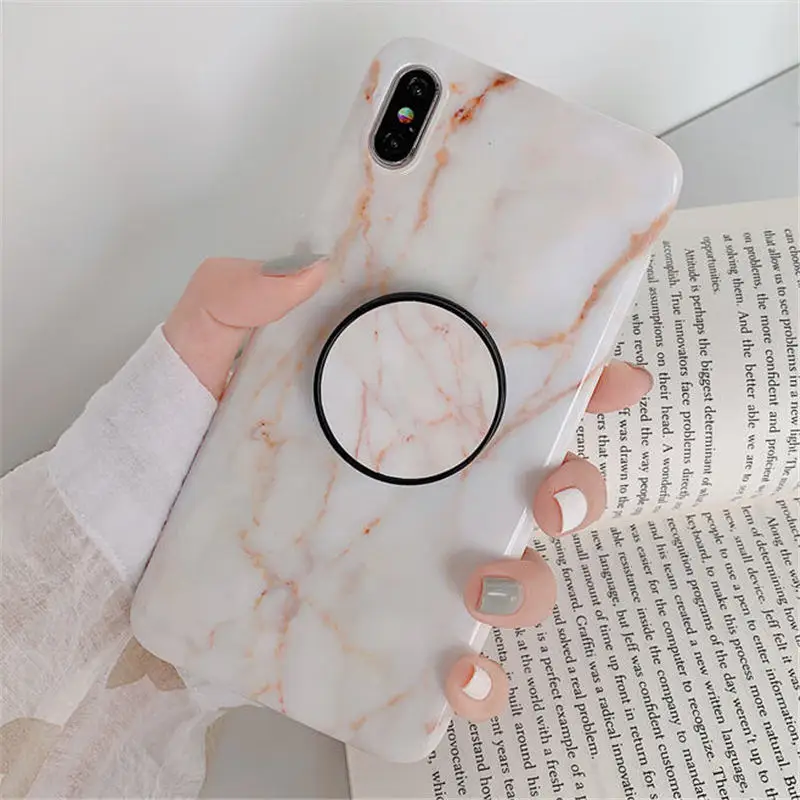 FLYKYLIN подставка для держателя для huawei P20 Lite P30 Pro задняя крышка на iphone 11 Pro Max marble Art IMD силиконовый чехол для телефона - Цвет: 0932 B1